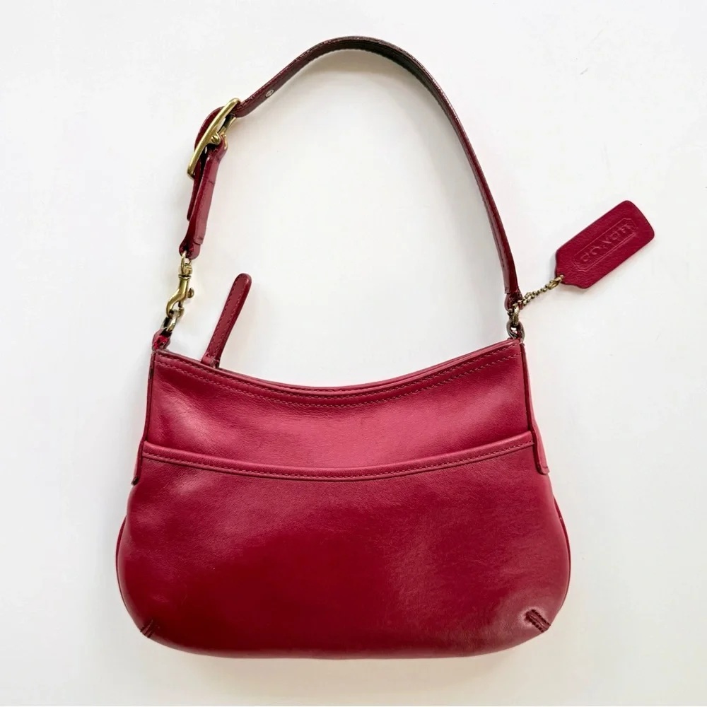 Vintage Y2K Coach Legacy West Demi Shoulder Bag 9295 Red Glovetanned Leather